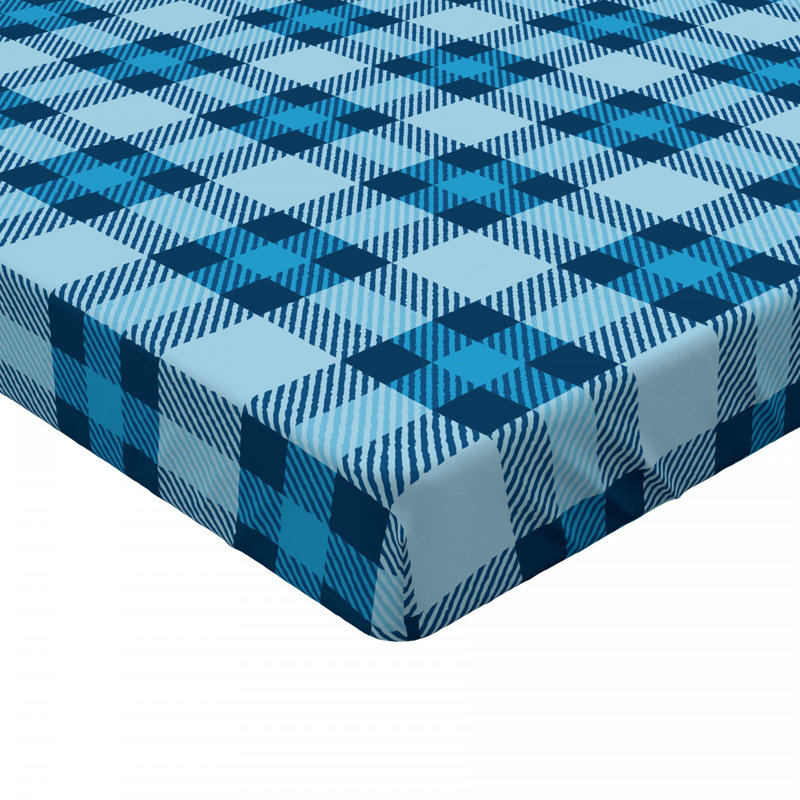 Microfiber Plaid Fitted Sheet, Queen Fitted Sheet, Purple, Plaid 12