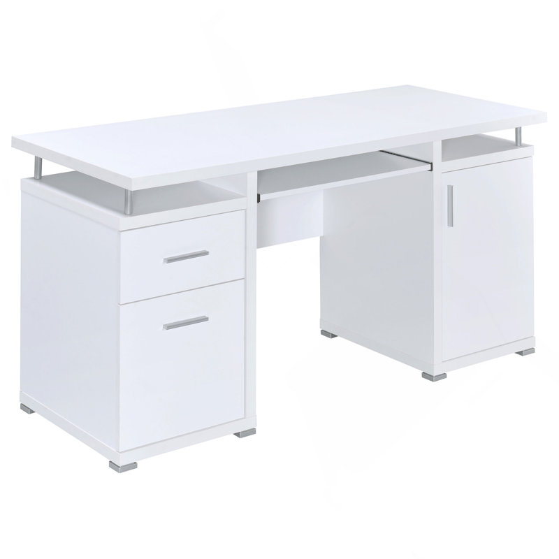 Bureau d'ordinateur avec 2 tiroirs et armoire
