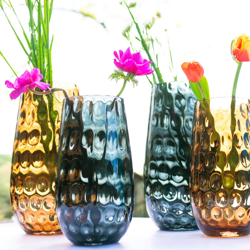 Vase en verre Bolla, H 15 po x l 7,25 po x P 7,25 po, Tortue