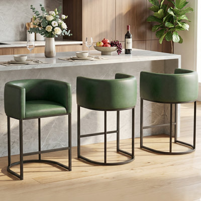 Tabouret de bar rembourré en similicuir
