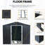 Remise de rangement extérieure en métal de 8 pi x 10 pi avec surface noire - structure en acier galvanisé robuste, évents perforés pour le remplacement de l'air, cadenas à portes coulissantes, remise manuelle à installation simple, structure, respirante-118641016