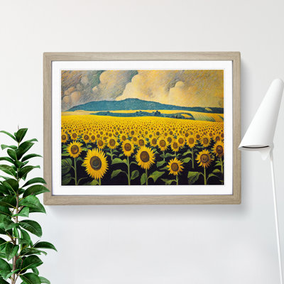 Shining Sunflower Field - Framed Print