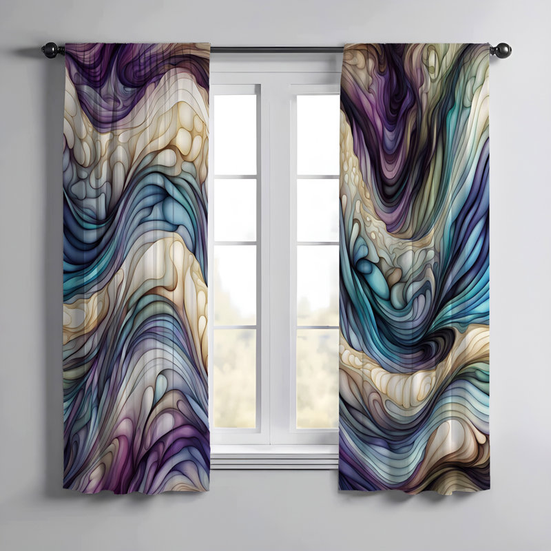 Paire de rideaux semi-transparents en polyester Ernaldus, L 20 po x L 61 po