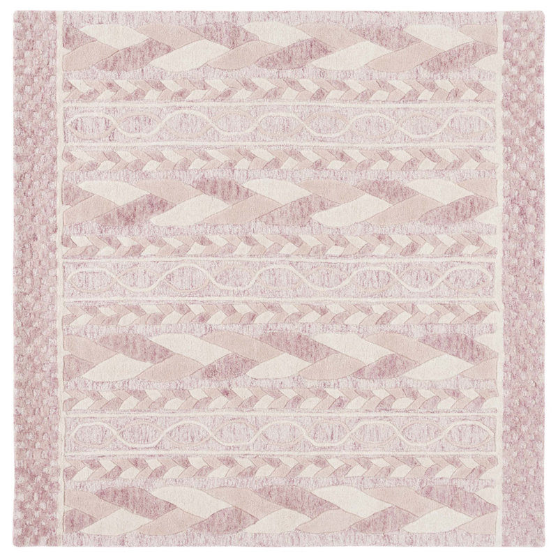Tapis en laine et coton touffeté à la main Aashdon, Carré 6 pi