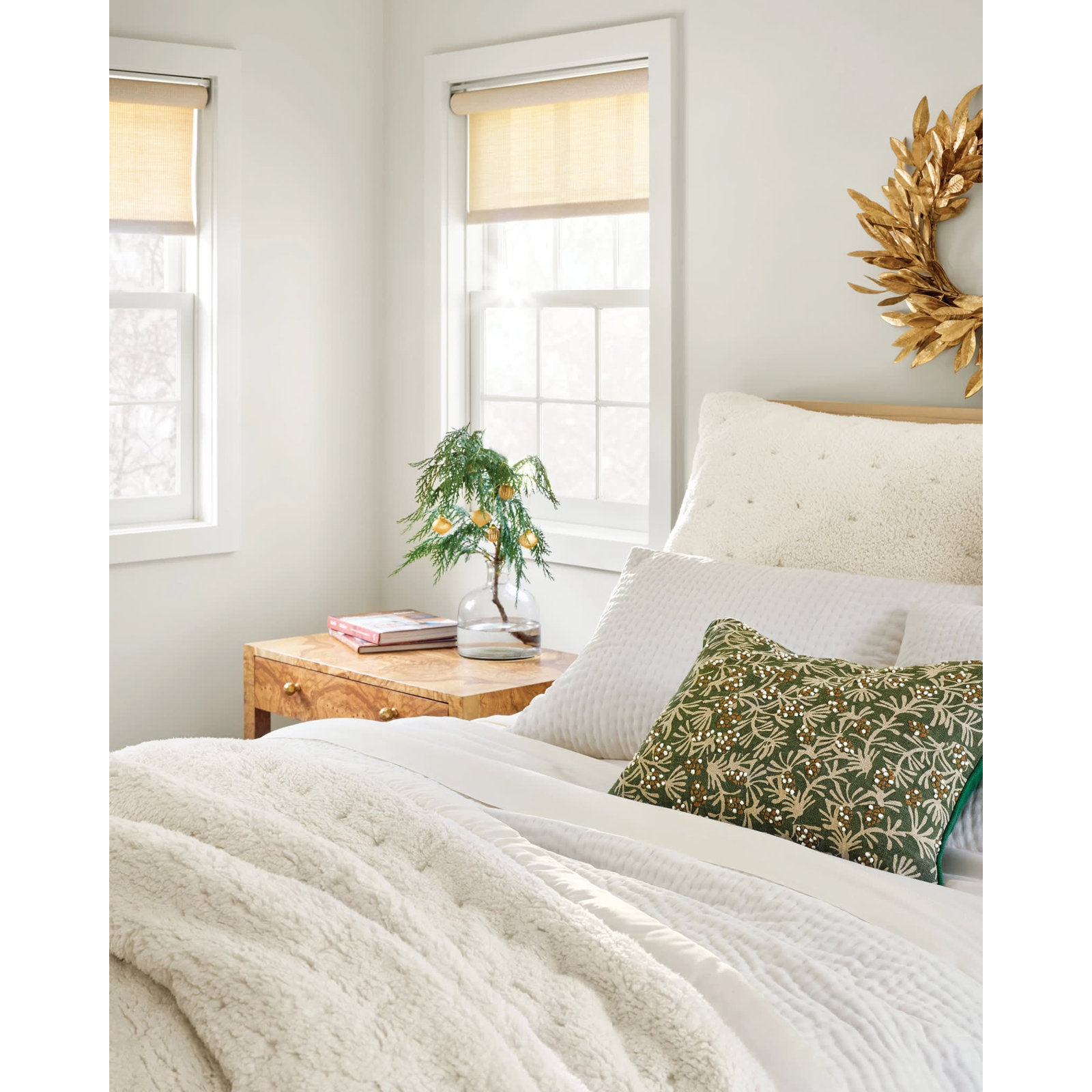 Viola Velvet Grey Quilt, Full/Queen Quilt, Dove White