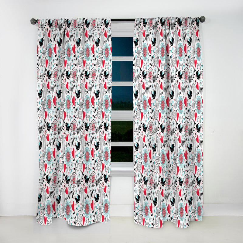 Rideau simple occultant à motif floral romantique - Nature Modern Kids, L 52 po x L 95 po