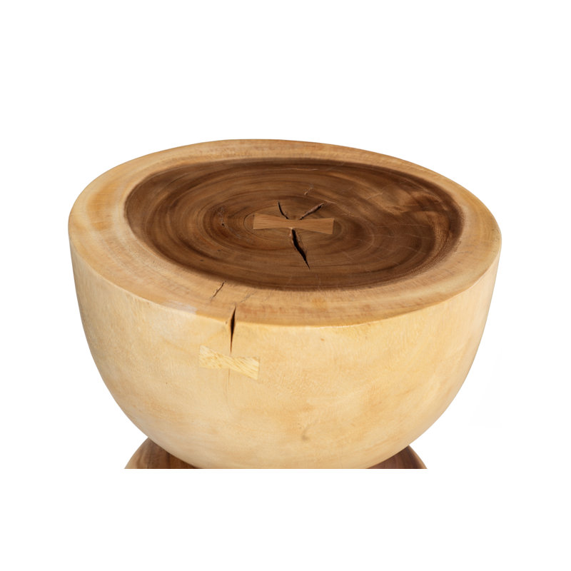 Chamcha Wood Hour Glass End Table