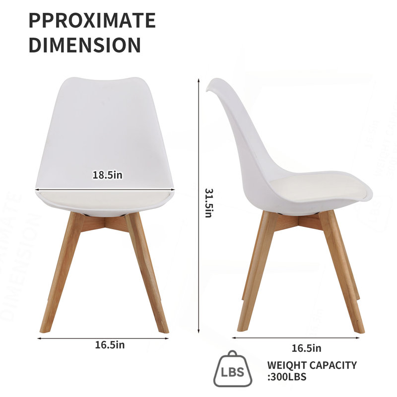 Ensemble de quatre chaises de salle à manger de style moderne et médiéval pour la cuisine et la salle à manger, avec pieds en bois