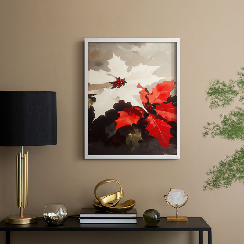 «Christmas Holiday Art», série 2-CII, reproduction encadrée - bois massif, H 21 po x l 17 po, Blanc