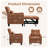 Upholstered Convertible Sleeper Accent Chair Bed Chaise Lounge Chair Armchair-801937591