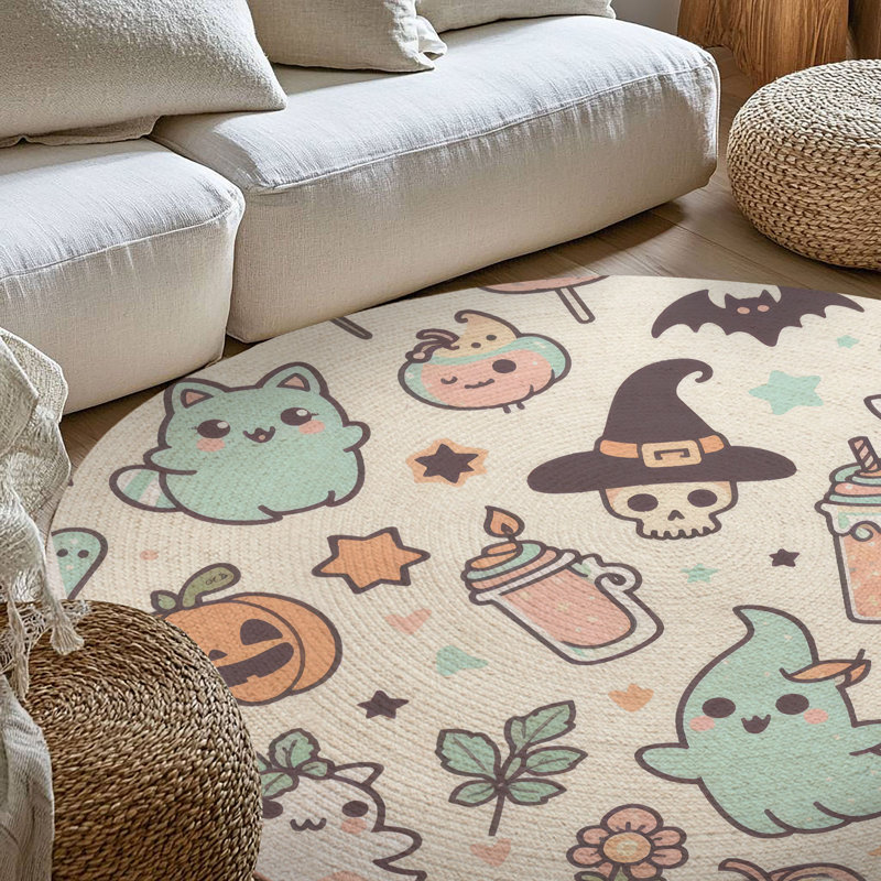 Tapis tressé Pastel Goblin Parade, Rond 5 pi