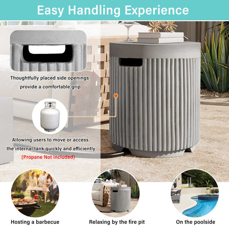 Outdoor Magnesium Oxide Propane Tank Holder, Gray