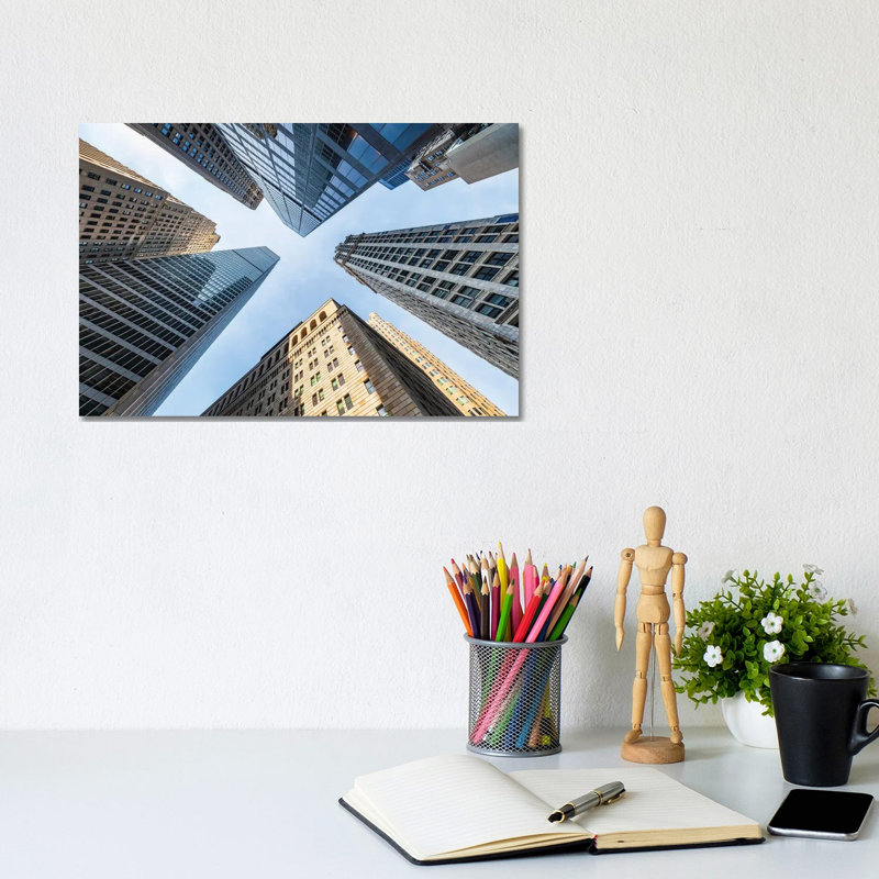 Office Buildings Near Wall Street, New York City by Jan Becke - Wrapped Canvas Print, 20.32 cm H x 30.48 cm W