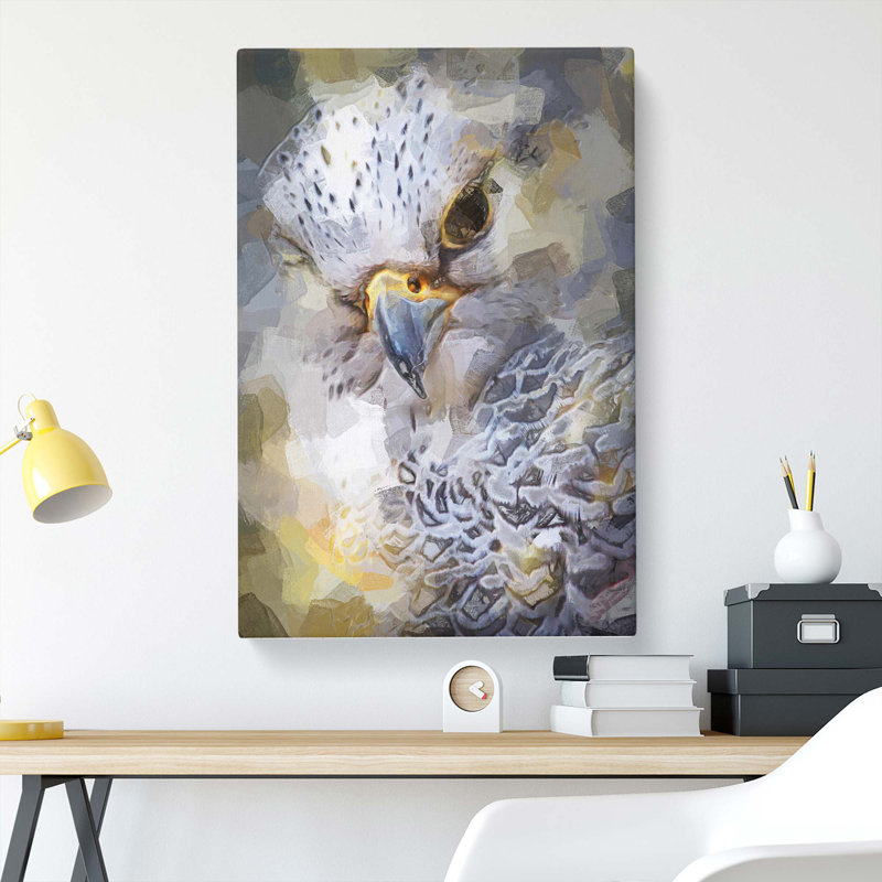 Hawk Bird in a Golden Light in Abstract - Wrapped Canvas, 76cm H x 50cm W x 3cm D
