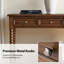 Console à 2 tiroirs en bois massif avec tablette de rangement Aristidh-408118224