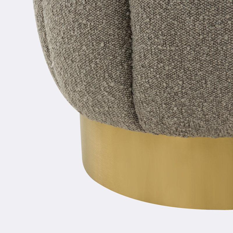 Jayah Upholstered Ottoman, Light Gray Boucle
