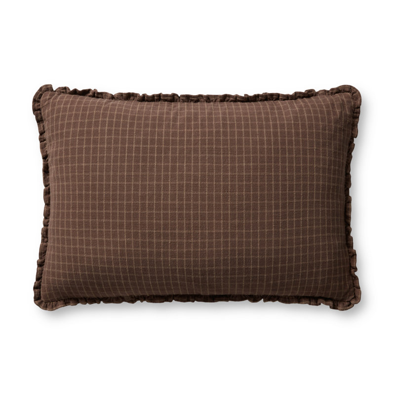 Chris Loves Julia x Loloi Reversible Dinah Pillow, Chocolate  / Latte