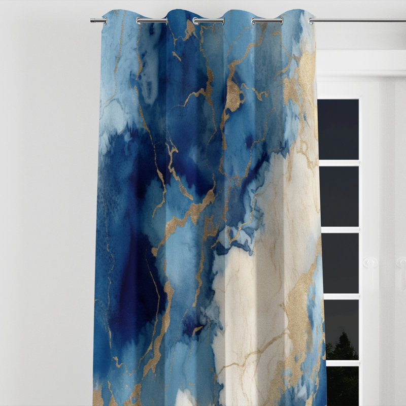 Analeyah - Modern Velvet Grommet Curtain - Room Darkening - 1 panel, 52" W x 90" L, Silver Grommets