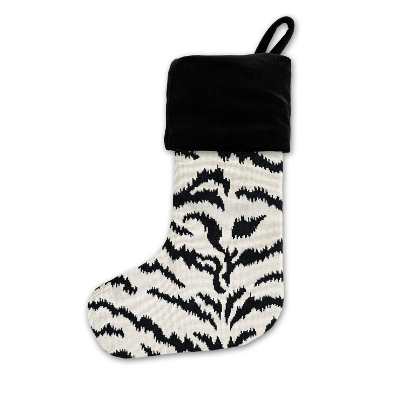 Tigre Stocking / Velvet, Off White/Black