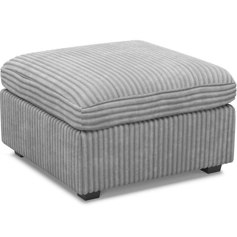 Repose-pieds de rangement en velours côtelé Hutcheson, Gris