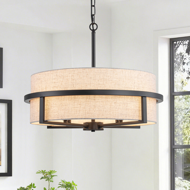 Lustre cylindrique à intensité variable 4 lumières Bazilijus, Noir