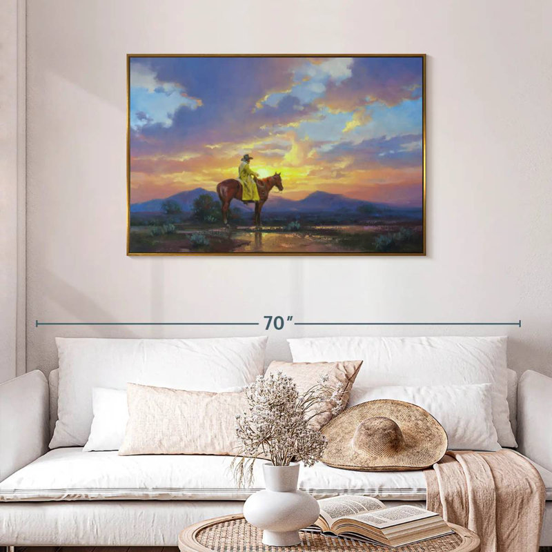 Soleil brûlant, Cadre flottant doré, 43 po x 29 po