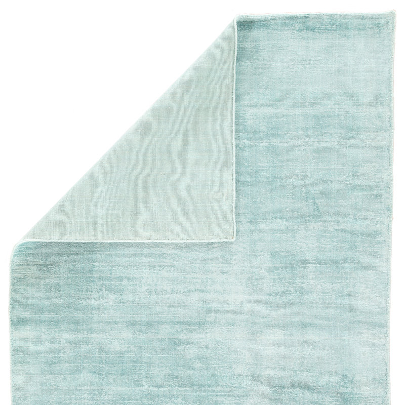 Tapis bleu turquoise tissé à la main Owens, Rectangle 2 pi x 3 pi