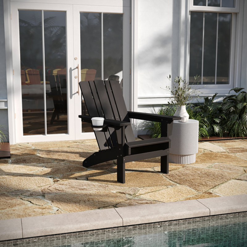 Chaise Adirondack en plastique Collis, Noir