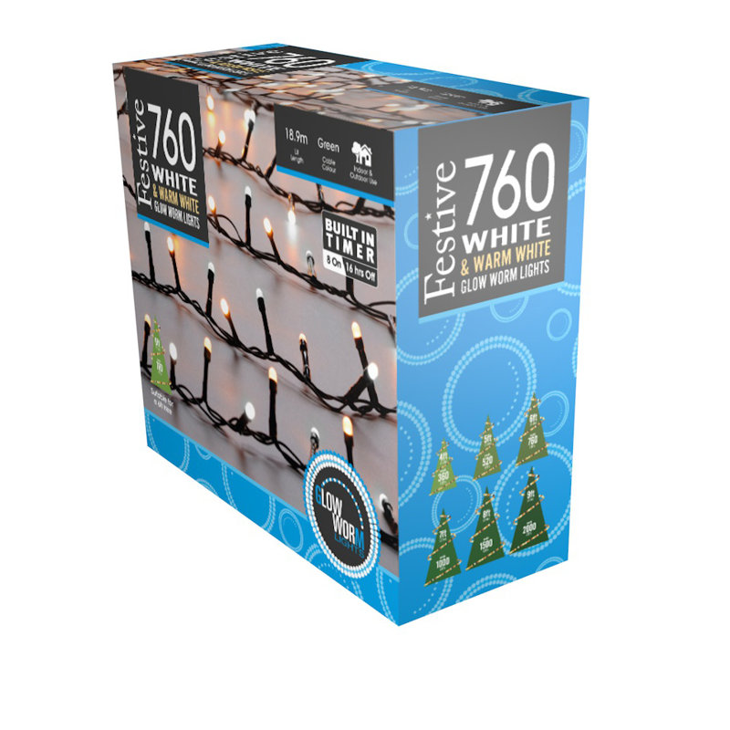 0.5cm LED Twinkle Indoor / Outdoor String Lights, 1000, White/Warm White