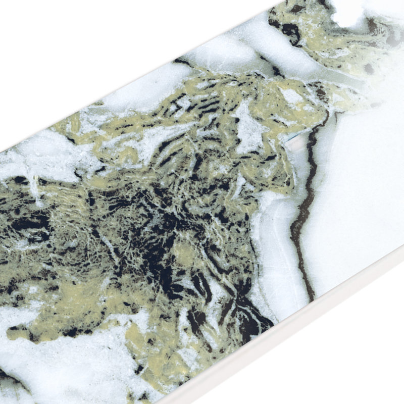 Touche 2-7/8 In. X 11-3/4 In. Porcelain Floor And Wall Tile, Green/White