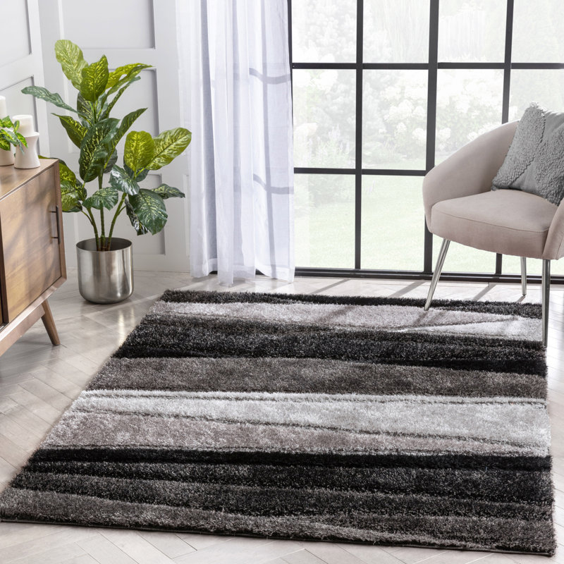 San Francisco Geometric Shag Area Rug, Rectangle 120 x 160cm