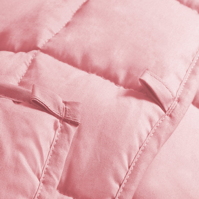 King Size Light Gray Cotton Weighted Blanket with Fleece