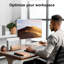 Support vertical pour ordinateur portable, support pour ordinateur portable vertical en bois à deux fentes pour bureau, station d'accueil réglable pour Macbook Pro et autres ordinateurs portables