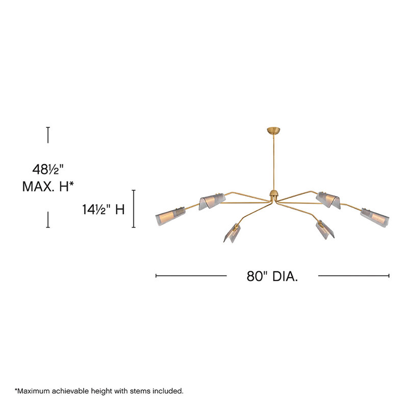 Hinkley Altman Chandelier, Lacquered Brass