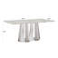 Table de salle à manger élégante en faux marbre, design moderne en acier inoxydable pour la cuisine et la salle à manger