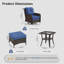 Ensemble de 5 chaises pivotantes en osier avec coussins, table basse et repose-pieds-1643289430