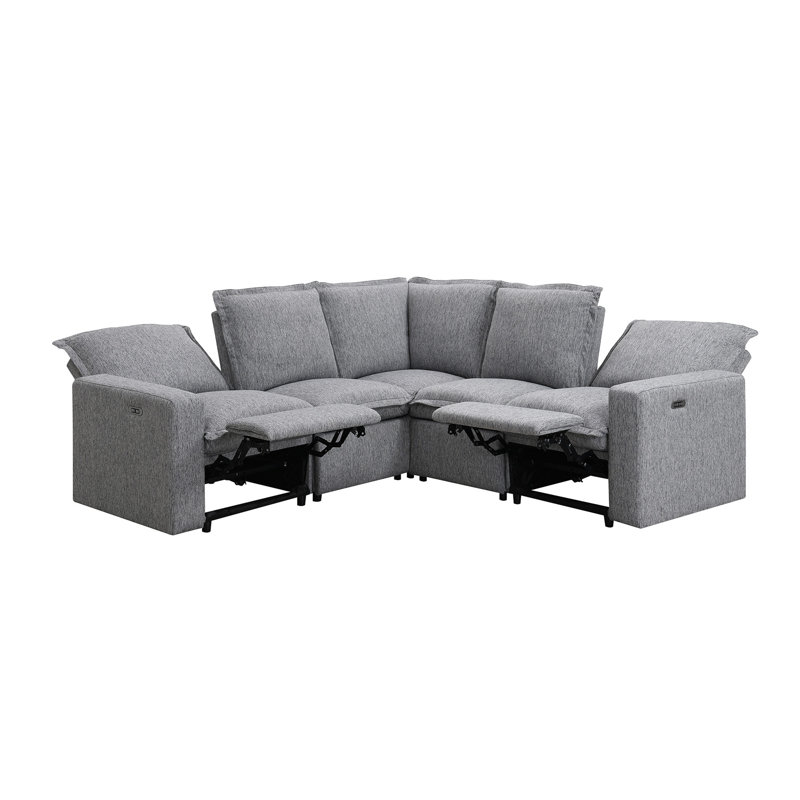 Fauteuil de cinéma inclinable électrique Aaminah, Lin gris