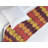 Ambesonne Abstract Bed Runner Dotted Spiraling Dark Maroon Yellow-106939534