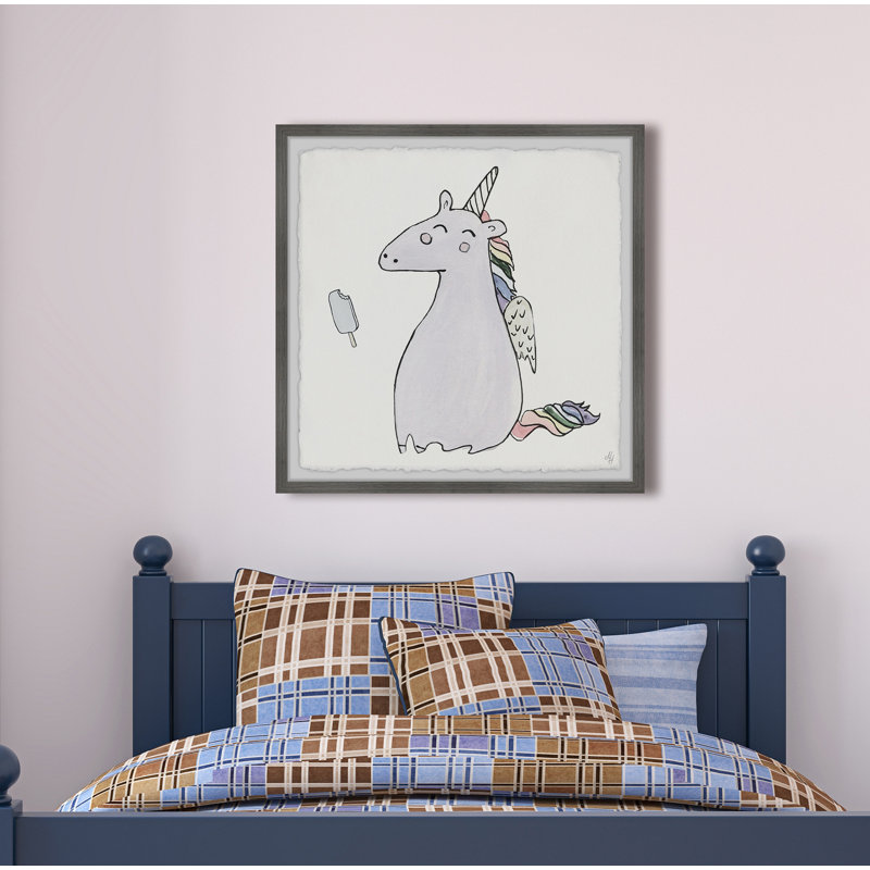 Reproduction encadrée de licorne Lidia, H 18 po x l 18 po
