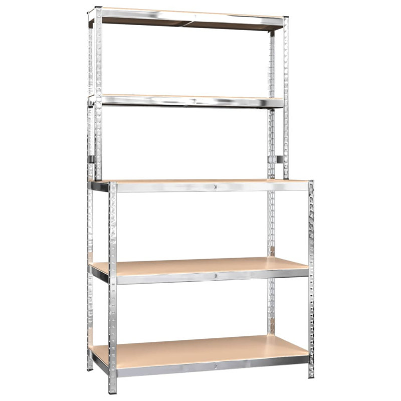 Alyose 100cm W Steel Shelving Unit, Silver
