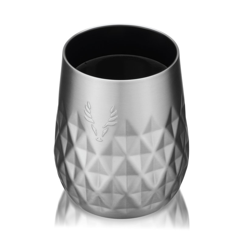 Verre à vin en acier inoxydable Paragon en obsidienne, Argent argent