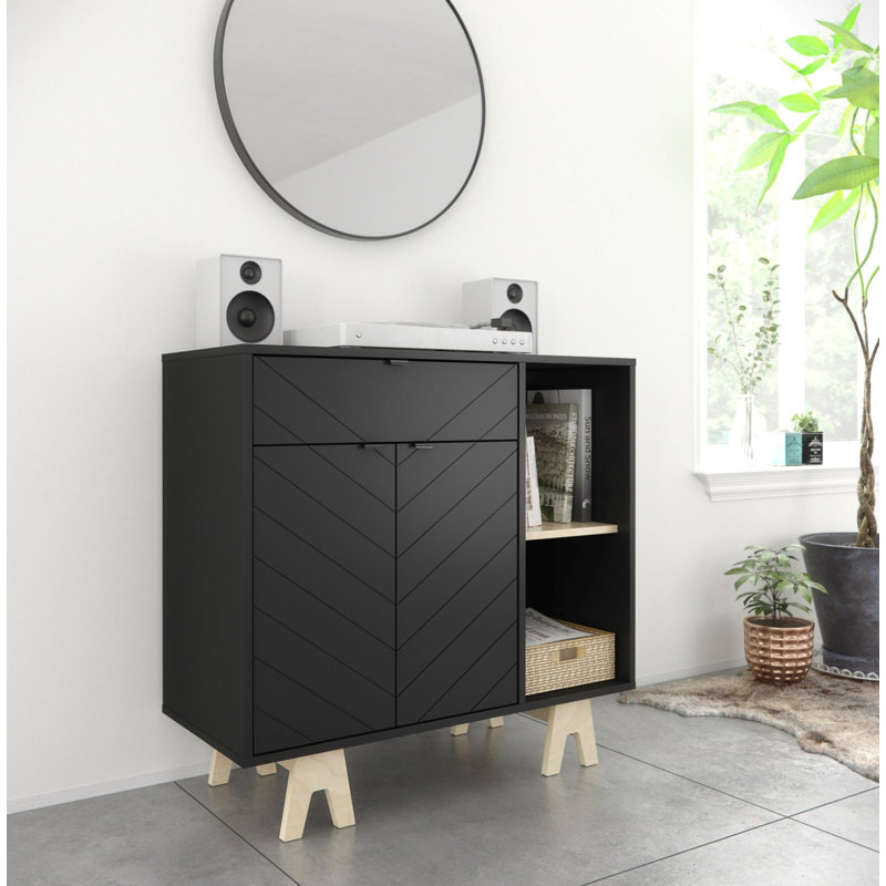 Dalas 35.75'' Sideboard, Black/Birch