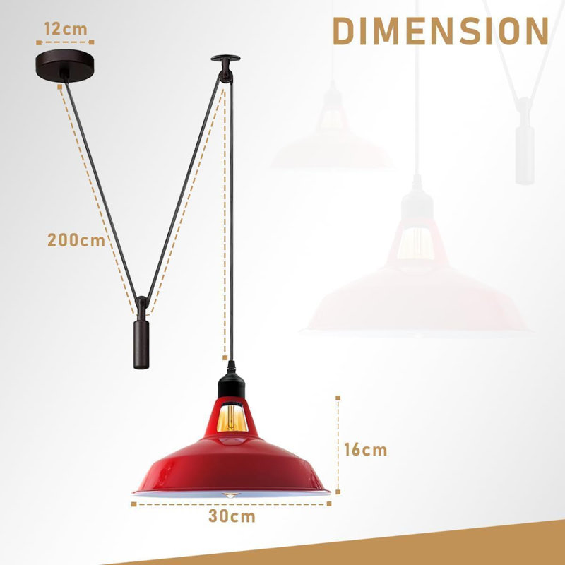 Luminaire suspendu industriel en forme de tête d'araignée de 2 m avec luminaire suspendu en forme de grange E26 pour îlot de cuisine