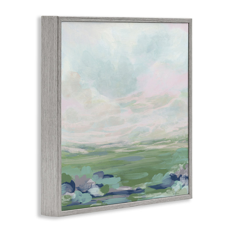 «Faded Grassland View», art de la giclée encadrée par June Erica Vess, Estampe numérique Farmhouse, H 17 po x l 17 po