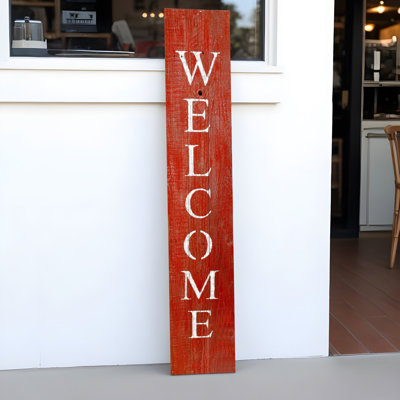 5' Rustic Wood Porch Welcome Sign