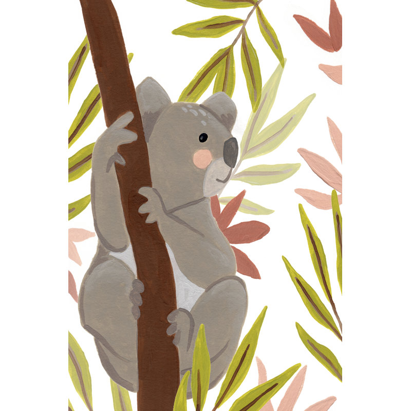 Koala-Ty Time II by June Erica Vess - Painting on Canvas, 122 cm H x 81 cm W, Black Floater Frame