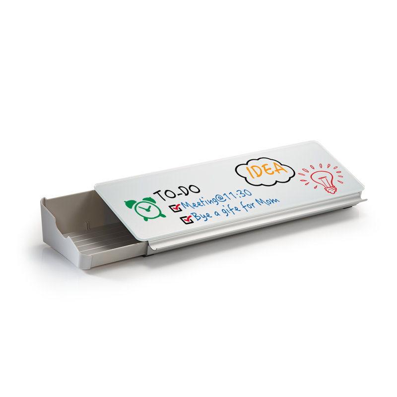 Organisateur de bureau en verre, Blanc