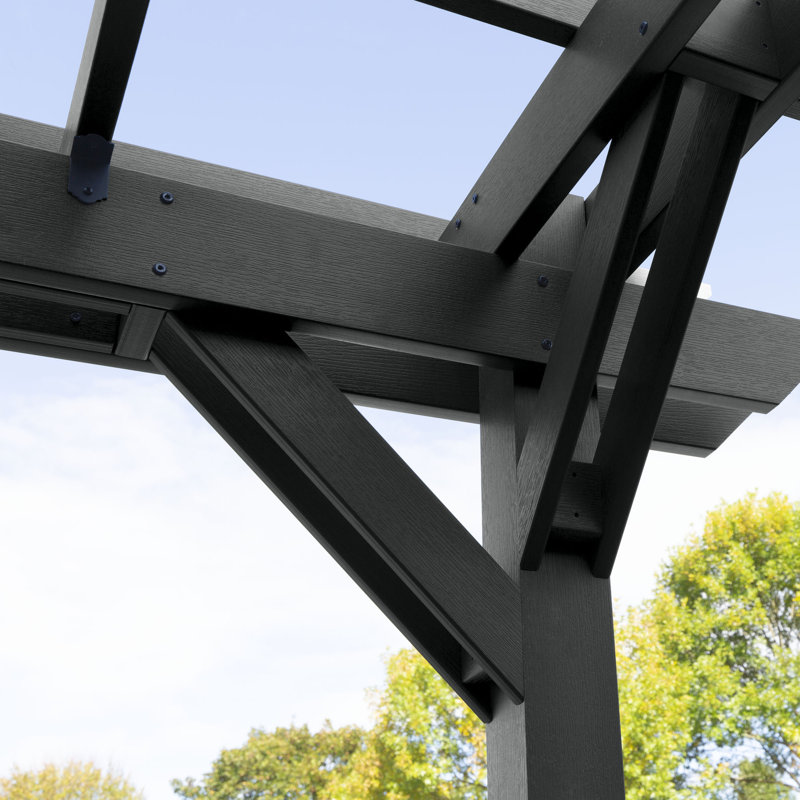 Pergola de jardin et de jardin Highwood Bodhi, Pavillon de jardin permanent en métal x P 10 pi, Noir