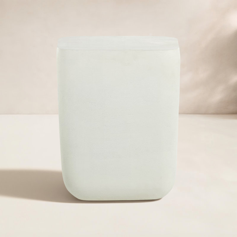 Basil Outdoor Square Side Table, Matte White