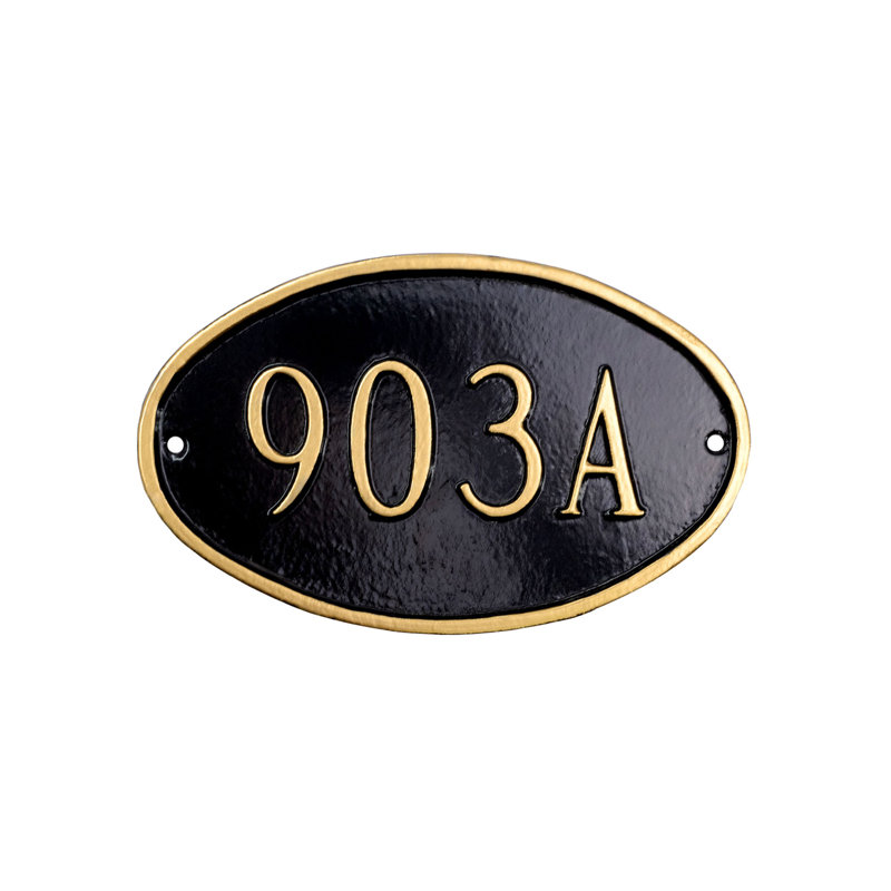 Plaque d’adresse murale sur 1 ligne, Blanc / argent, Oui